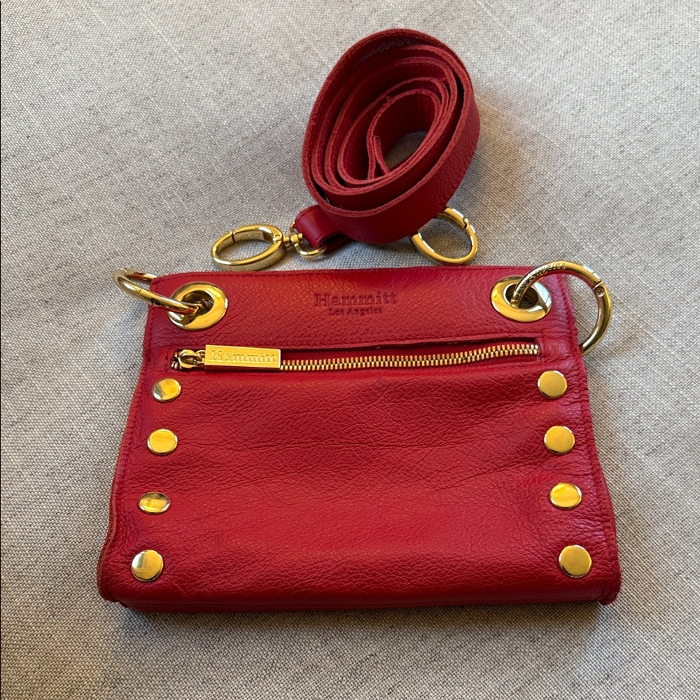 Hammitt Red Crossbody Bag with Gold Details